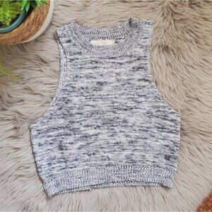 LOVE TREE Grey Knit Heathered Crop Top
